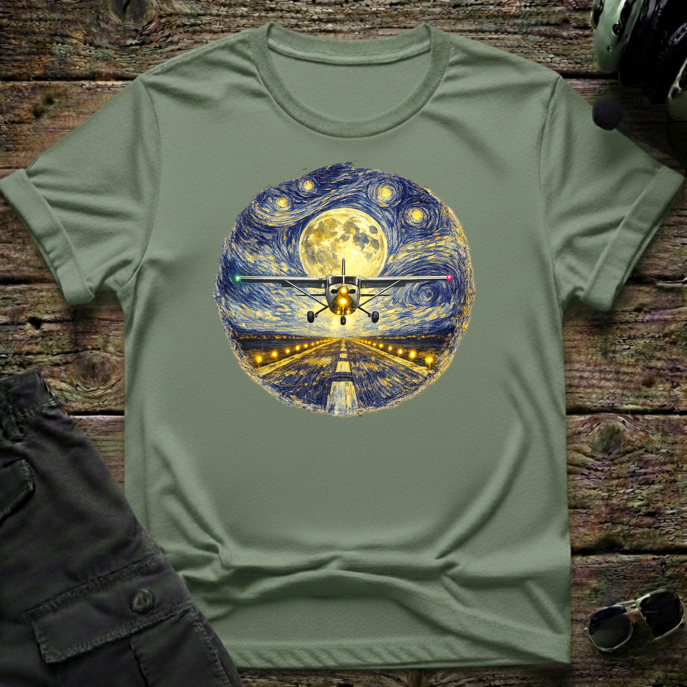 Starry Night Aviation Series - Aviation T-Shirts | Cleared 4 Tees