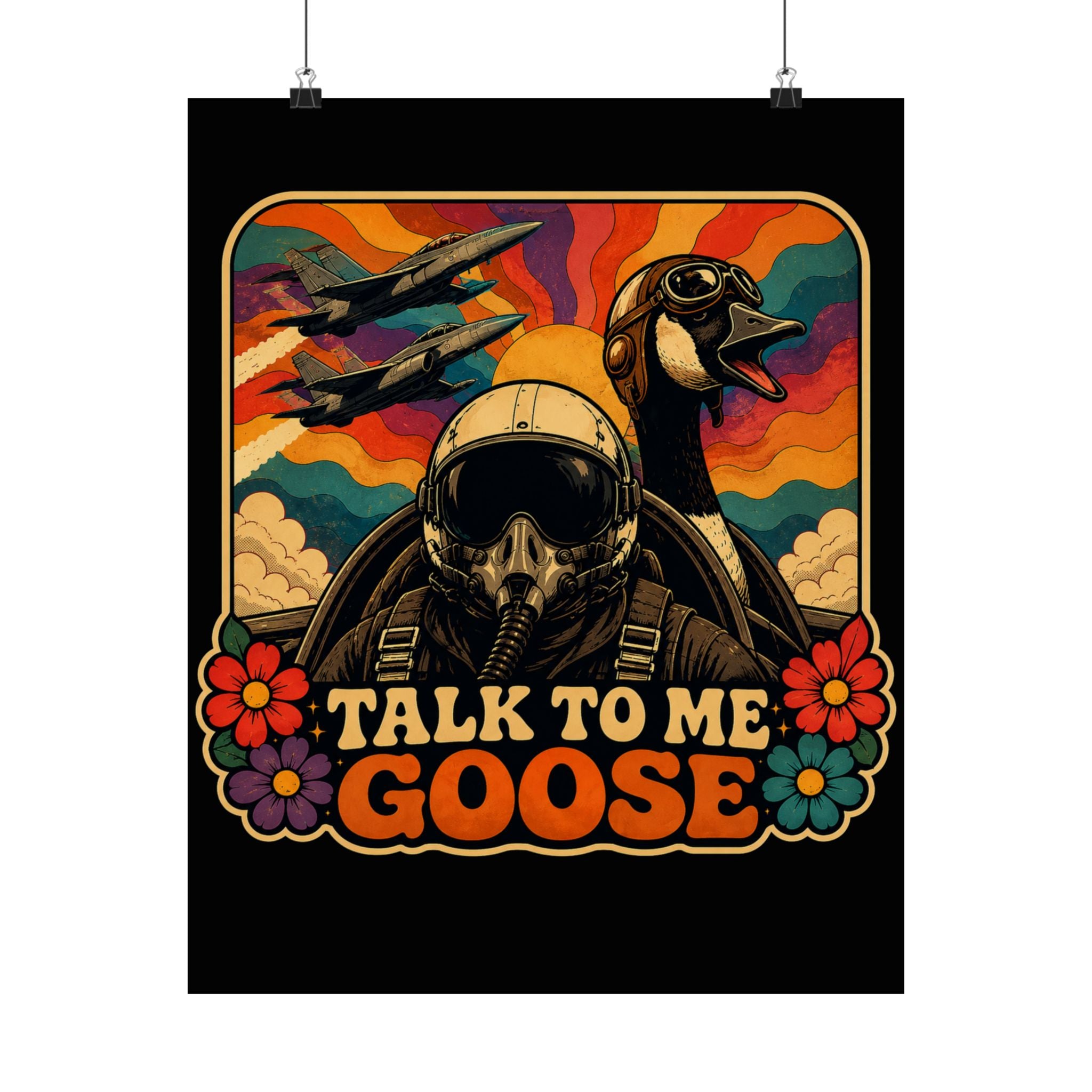 Talk to Me Goose Retro Pilot Poster — Matte Vertical Wall Art