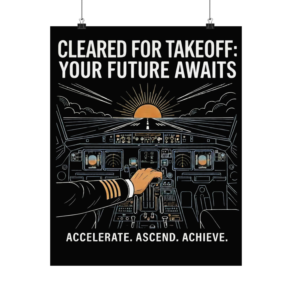 "Cleared for Takeoff: Your Future Awaits" Poster- Motivational Matte Print
