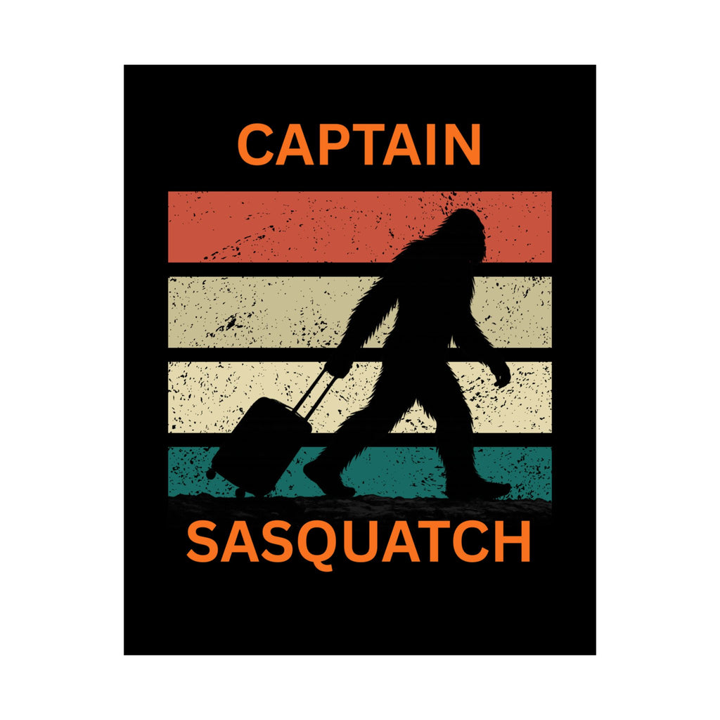 Captain Sasquatch Vintage Travel Poster — Matte Vertical Wall Art