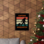 Captain Sasquatch Vintage Travel Poster — Matte Vertical Wall Art