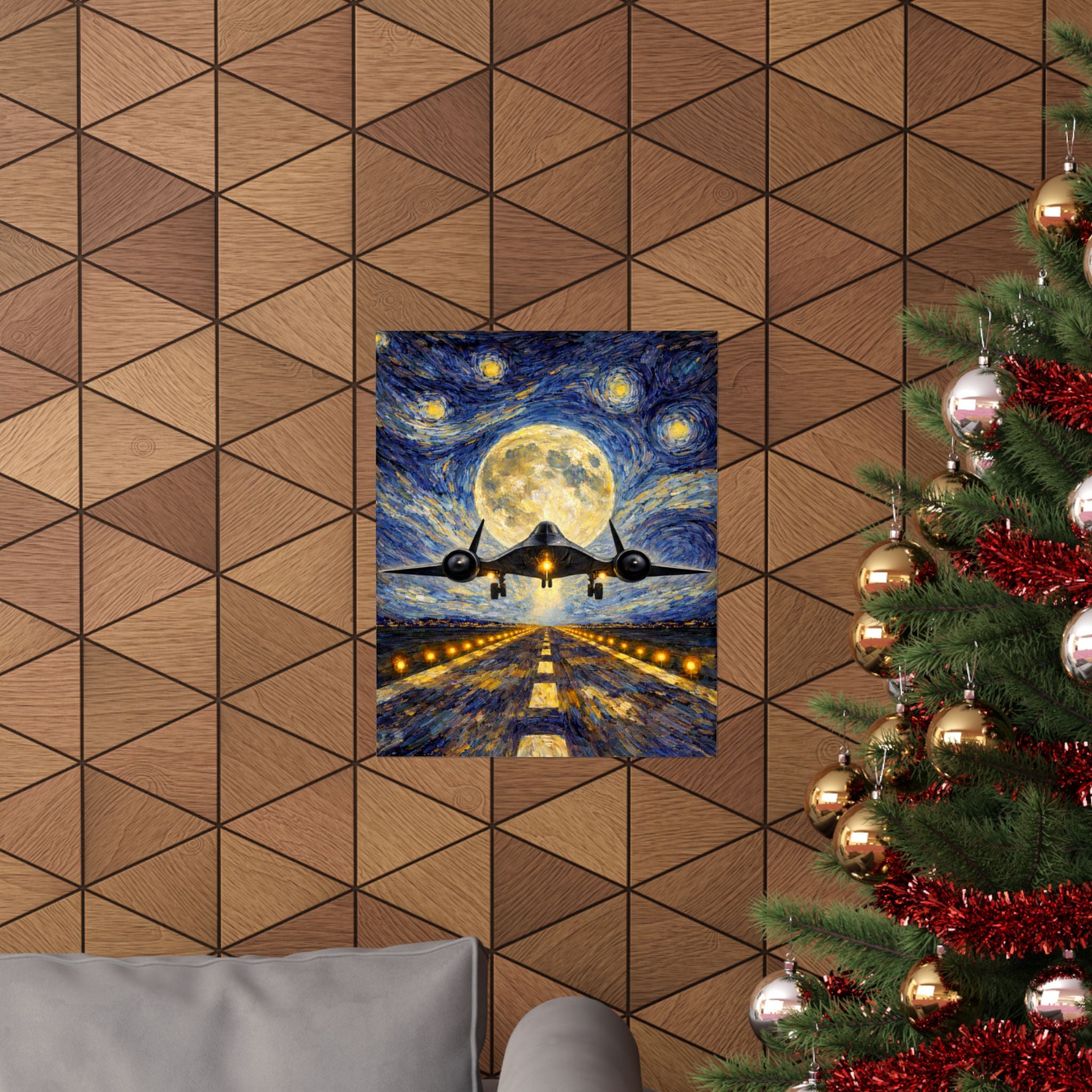 SR-71 Night Poster -Art Print