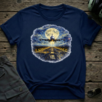 AirBus Starry Night lifestyle shot - Gildan 64000 ring-spun cotton aviation shirt