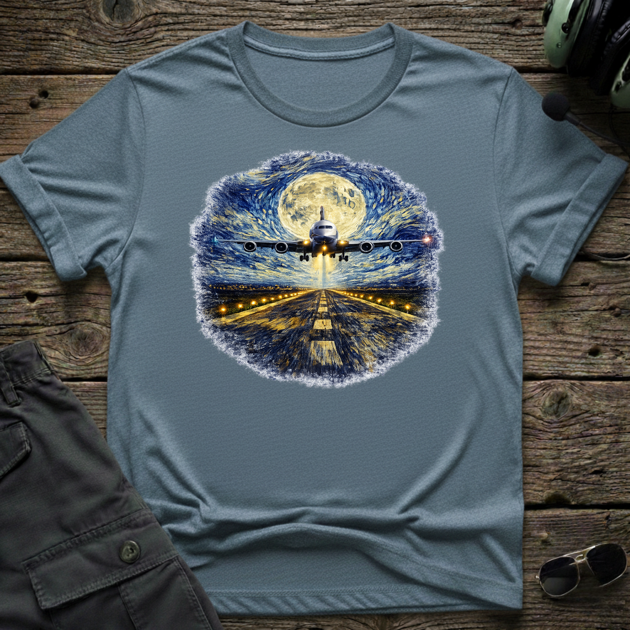 AirBus Starry Night — aviation t-shirt