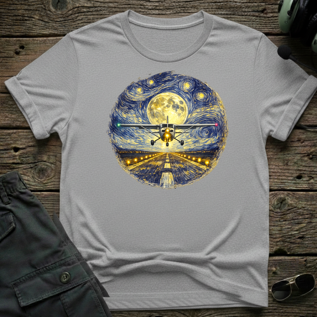 Cleared4Tees Cessna Night Flight shirt - Gildan 64000 100% ring-spun cotton
