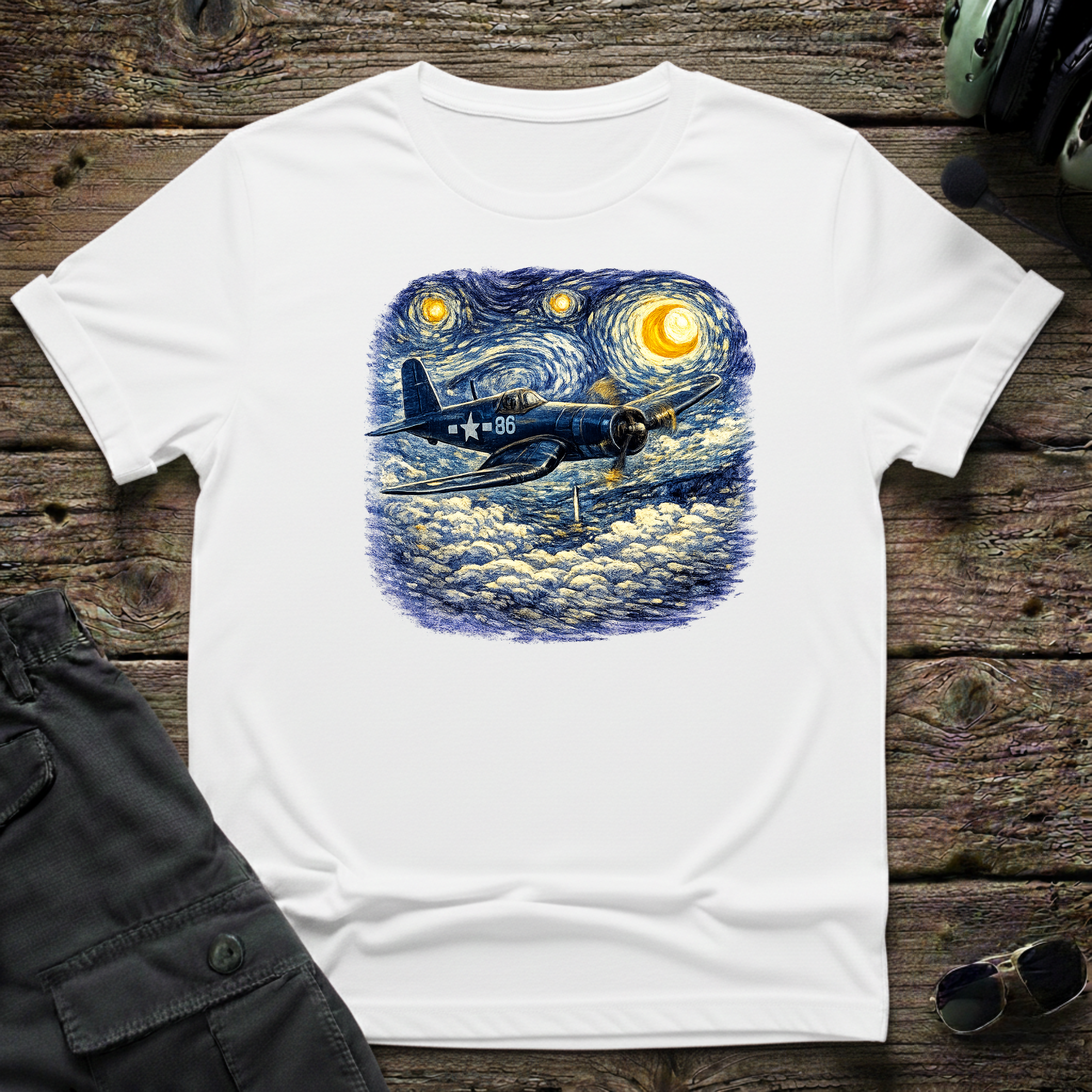 CorsairStarry Night unisex t-shirt - perfect gift for aviation lovers