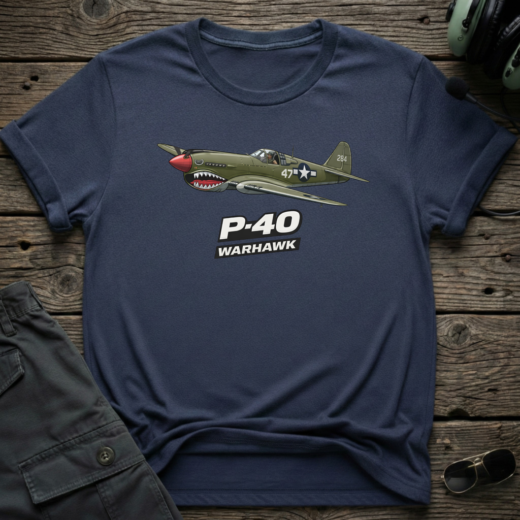 Flying Tiger lifestyle shot - Gildan 64000 ring-spun cotton aviation shirt