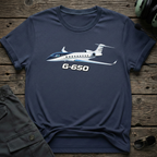 Gulfstream G650 lifestyle shot - Gildan 64000 ring-spun cotton aviation shirt