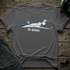Gulfstream G650 front view - premium aviation tee for pilots