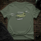 Chinook front view - premium aviation tee for pilots