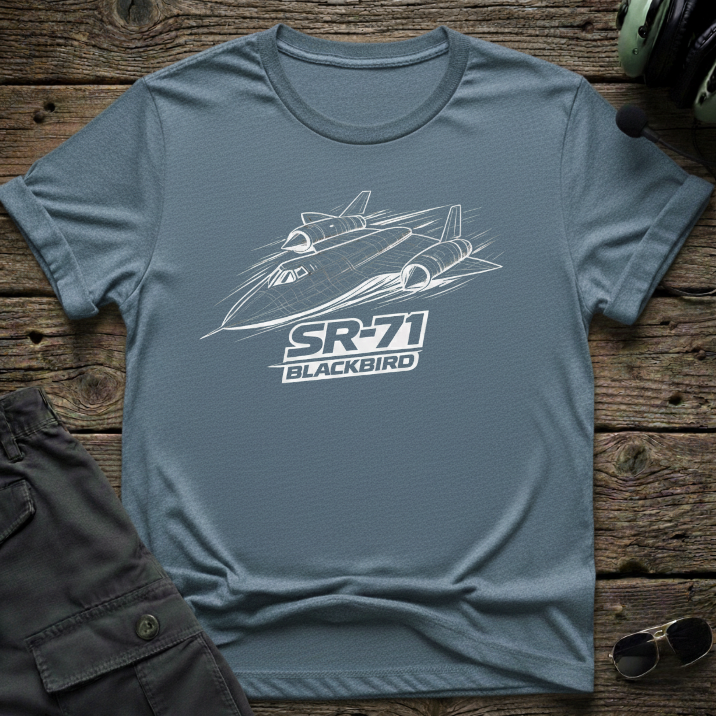 SR-71 Line Art front view - premium aviation tee for pilots