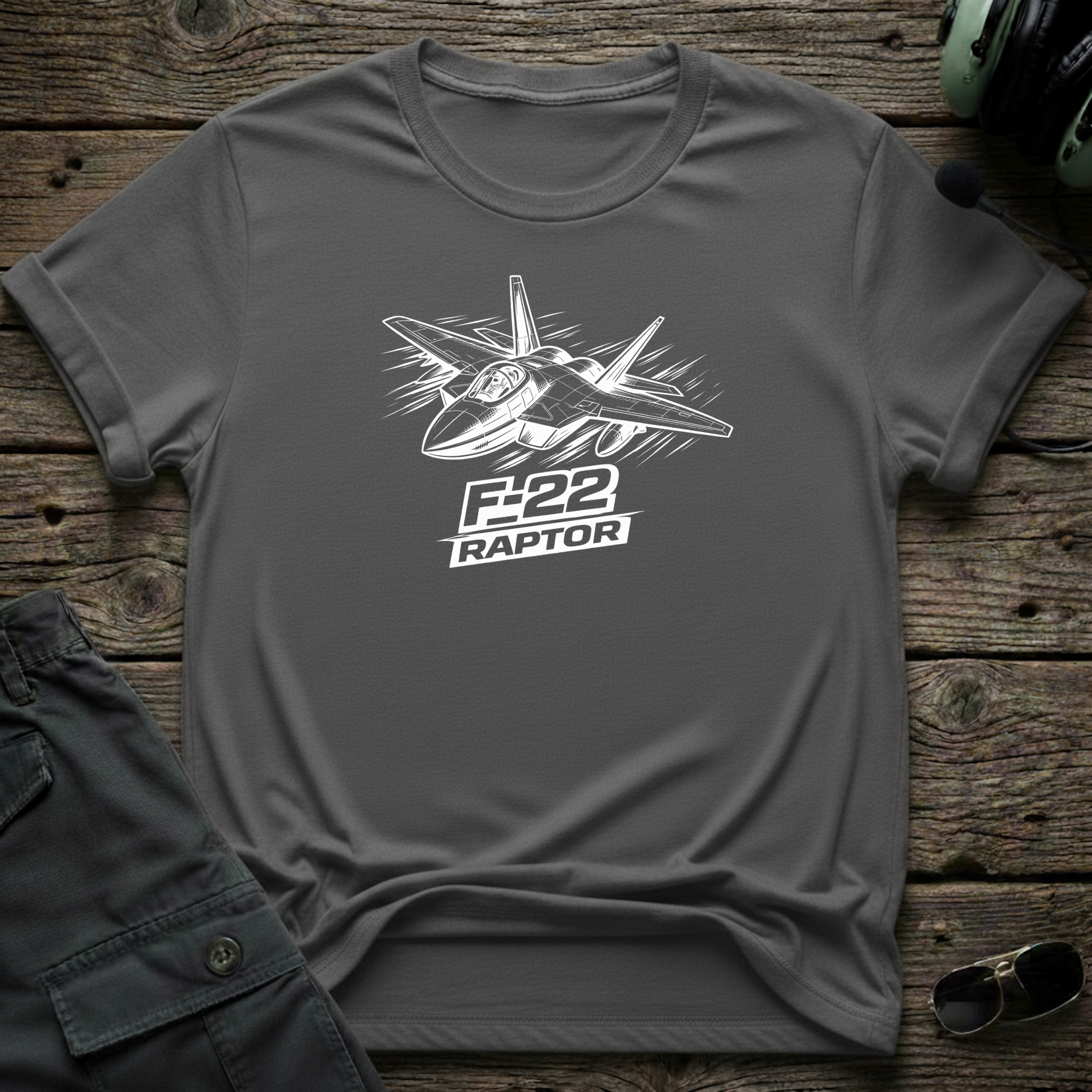 F-22 Raptor Line Art T-shirt — aviation t-shirt