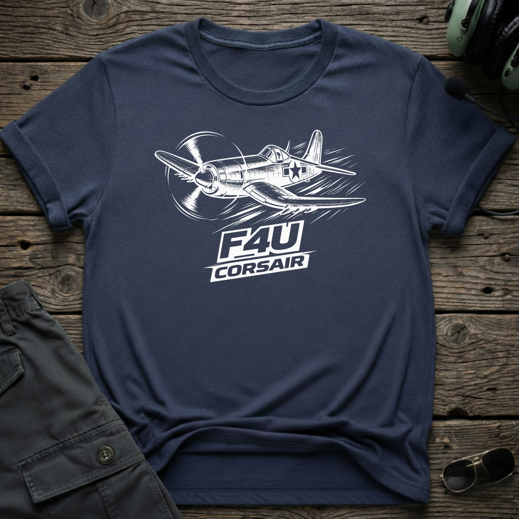 F4U Corsair Line Art T-shirt — aviation apparel