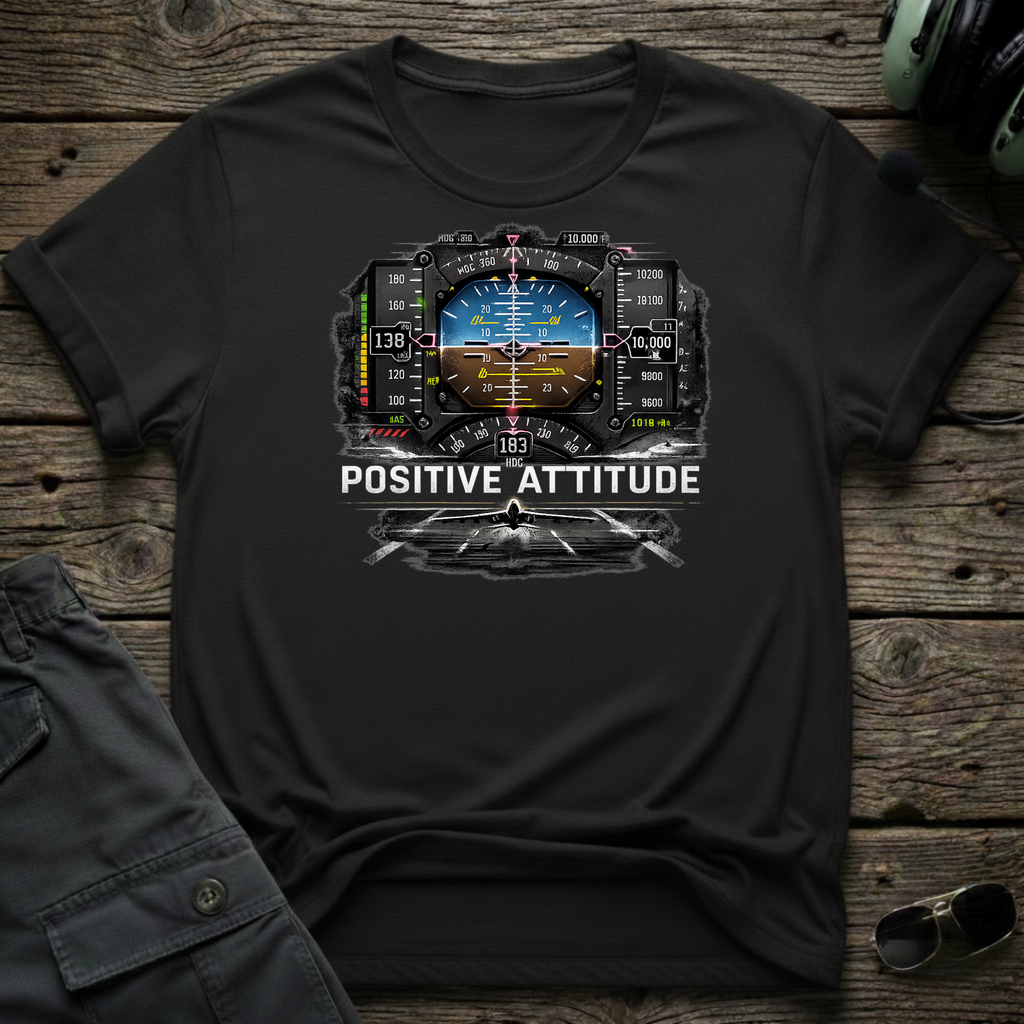 Positive Attitude lifestyle shot - Gildan 64000 ring-spun cotton aviation shirt