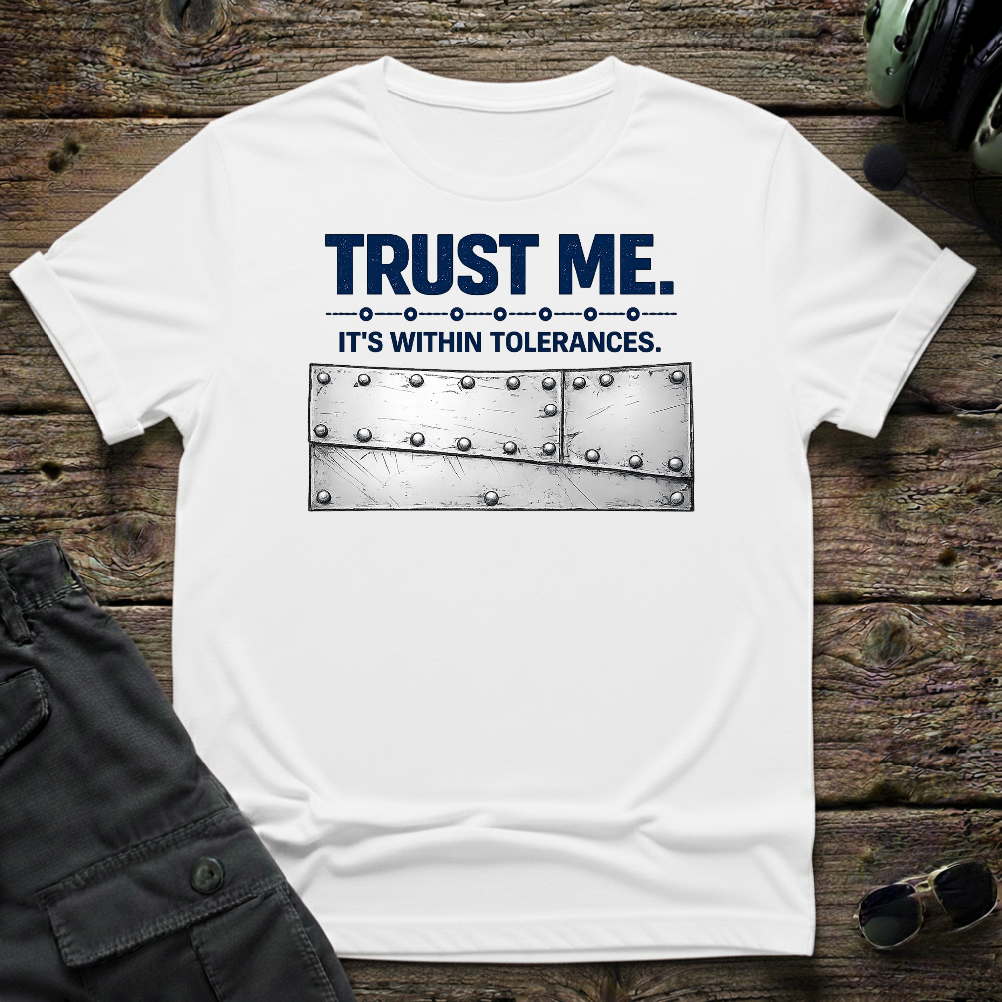 Trust Me front view - premium aviation tee for pilots