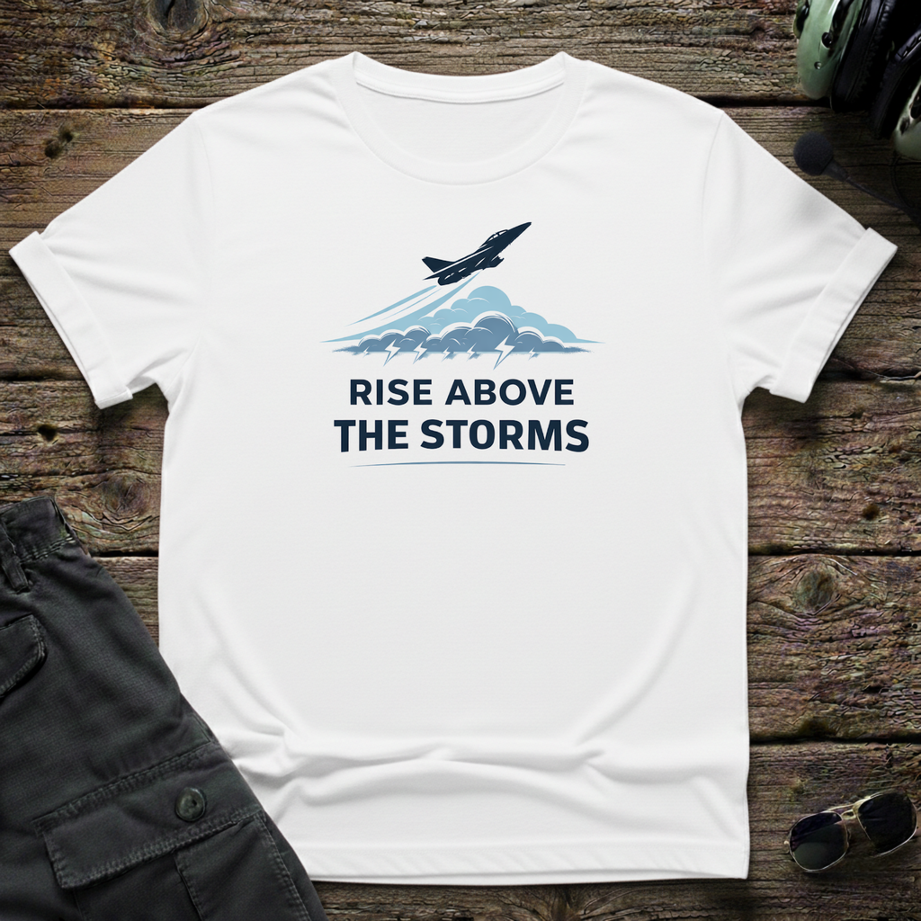 Rise Above The Storms T-shirt — aviation apparel
