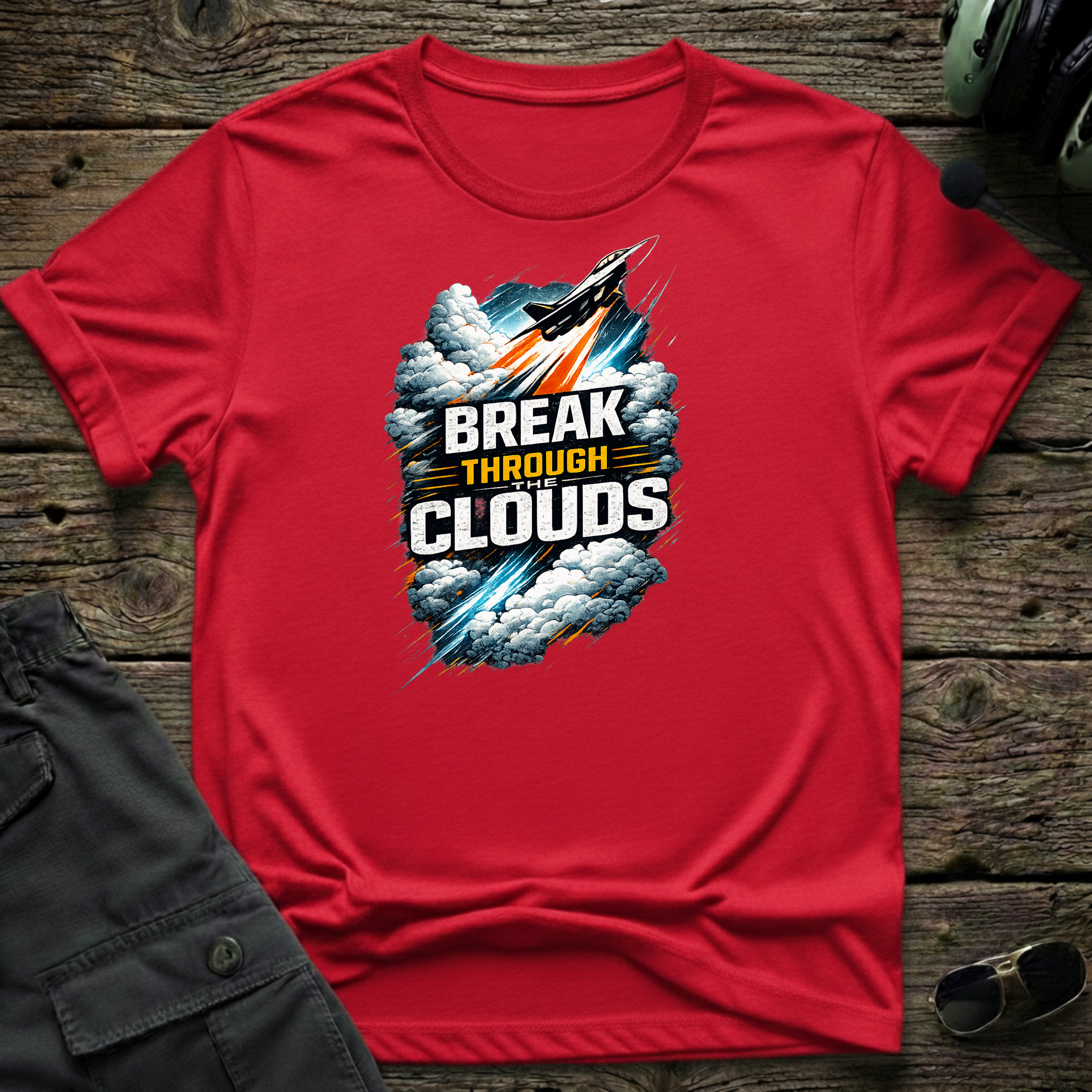 Break Through The Clouds T-shirt — aviation t-shirt