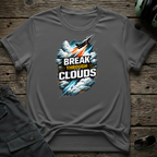 Break Through The Clouds front view - premium aviation tee for pilots