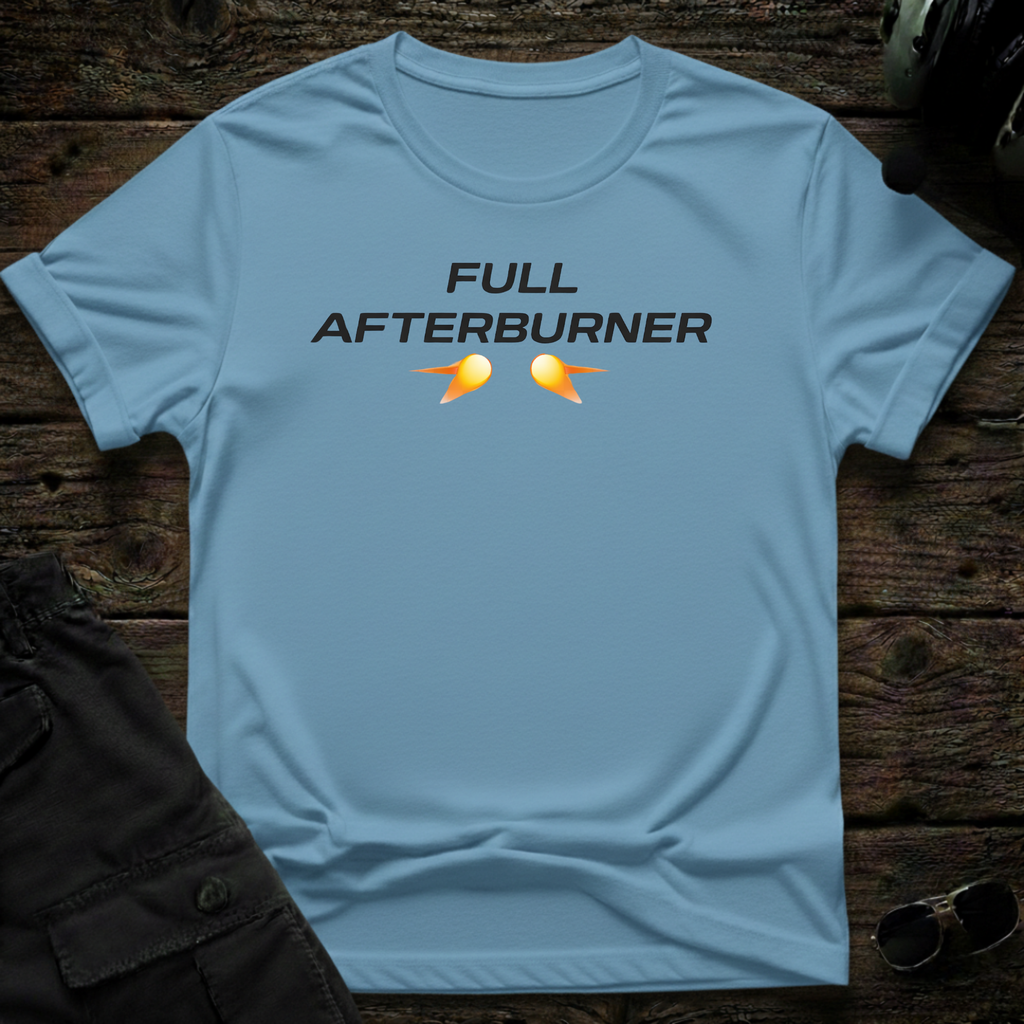 Full Afterburners lifestyle shot - Gildan 64000 ring-spun cotton aviation shirt