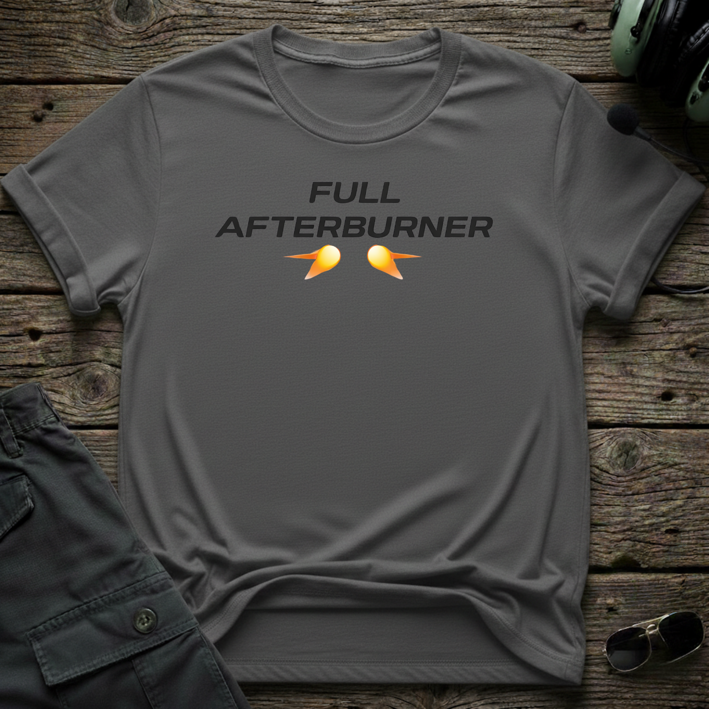 Full Afterburners front view - premium aviation tee for pilots