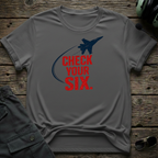 Check Your Six front view - premium aviation tee for pilots