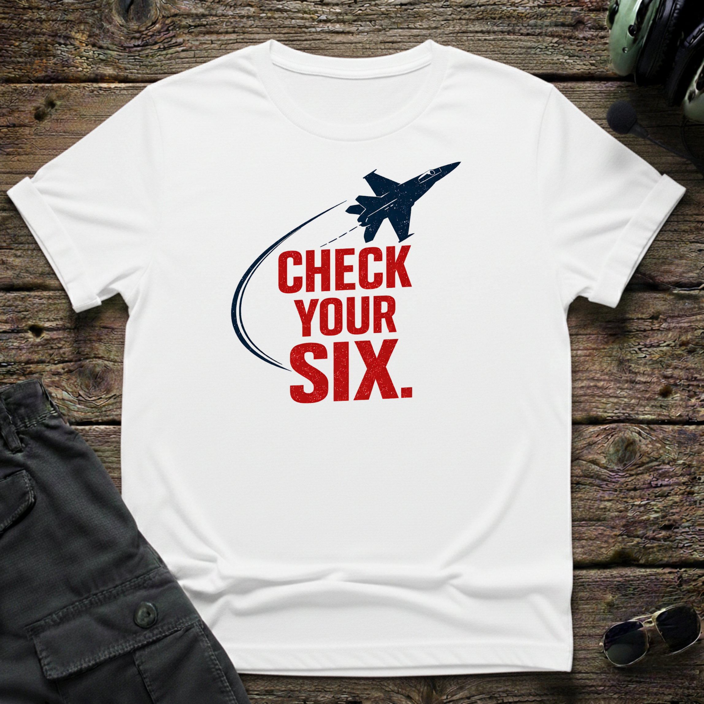 Check Your Six unisex t-shirt - perfect gift for aviation lovers