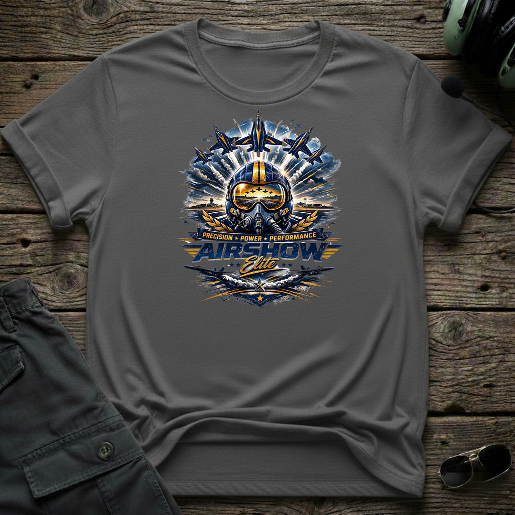 Airshow Elite front view - premium aviation tee for pilots