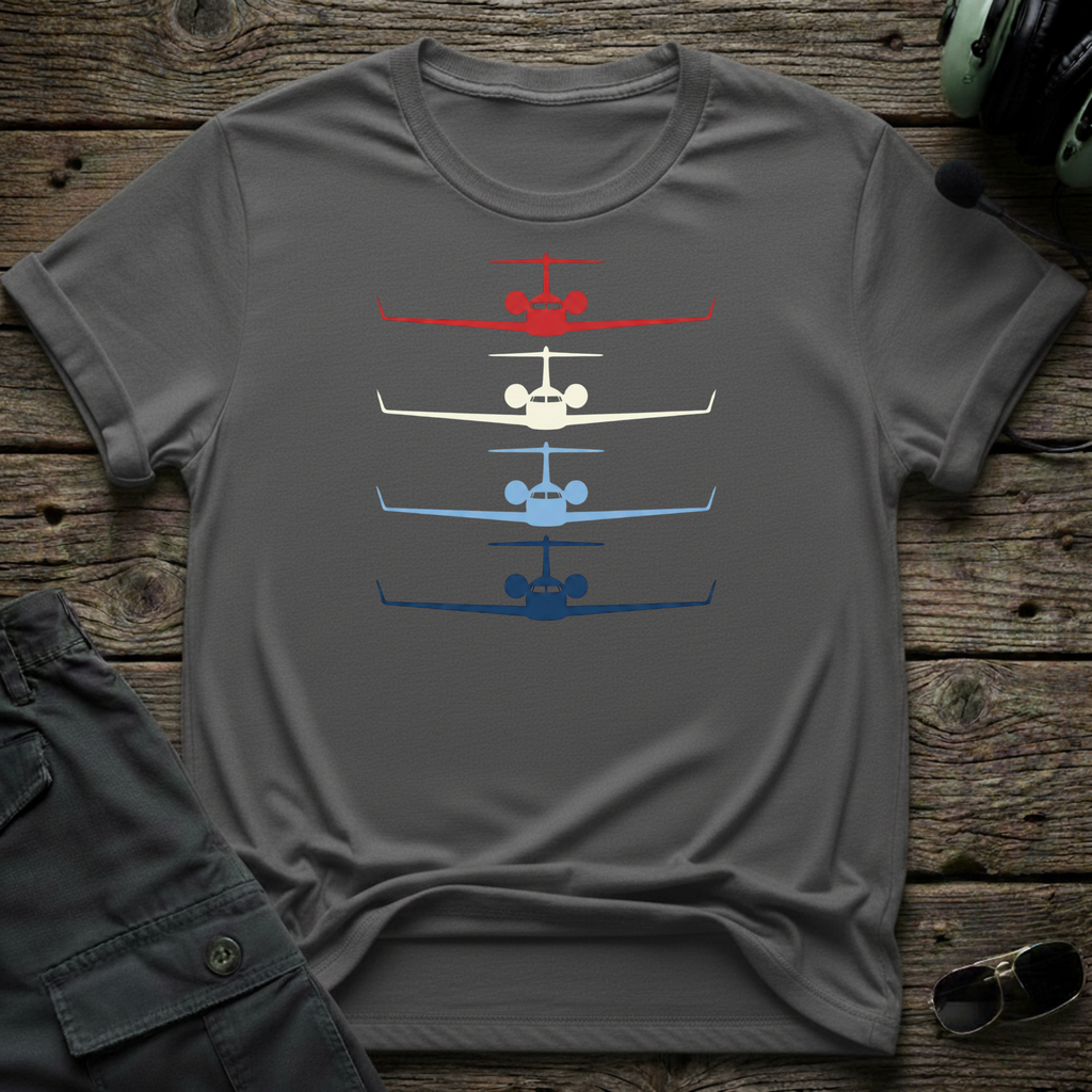 RWB Bizjet front view - premium aviation tee for pilots