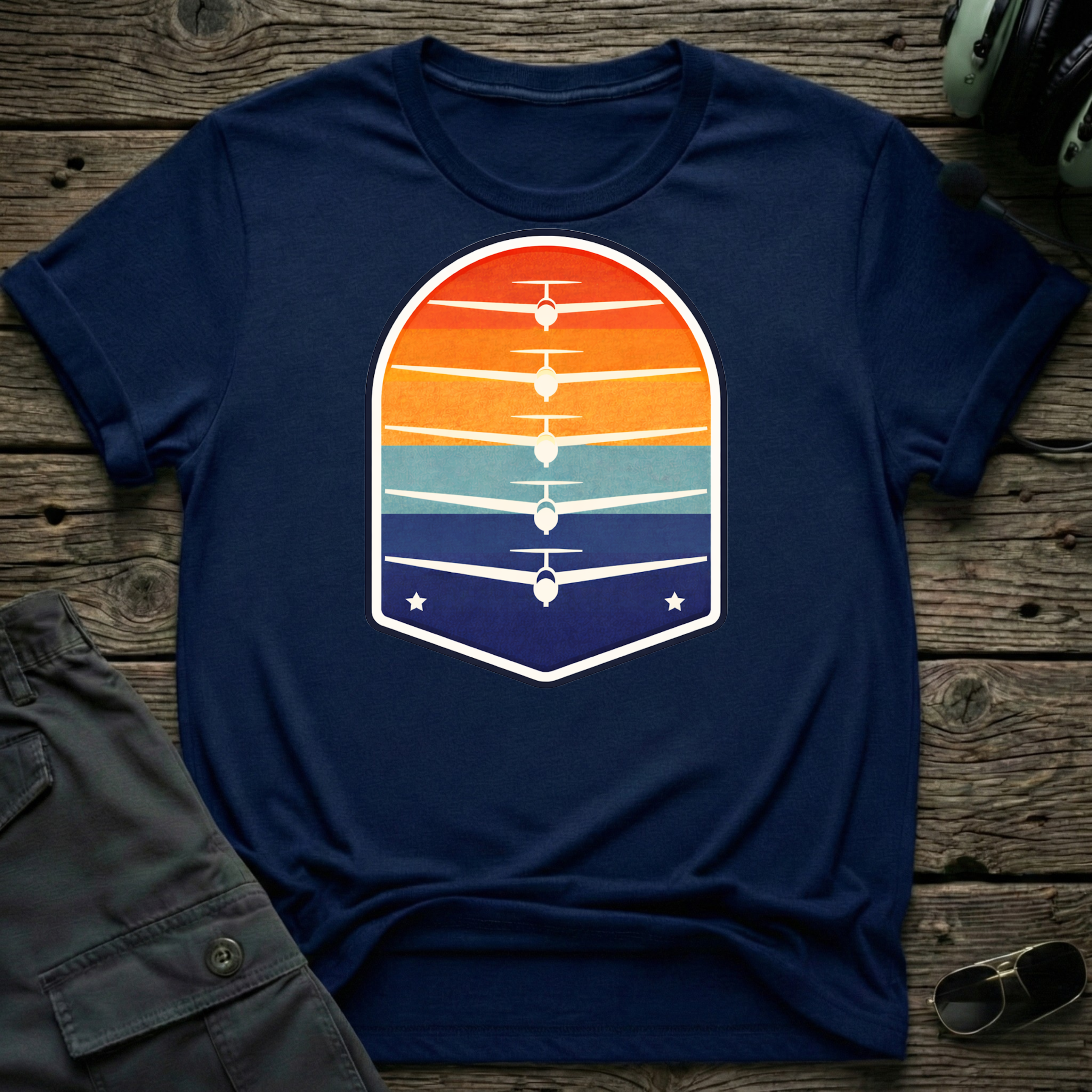 Sunset Silhouette unisex t-shirt - perfect gift for aviation lovers