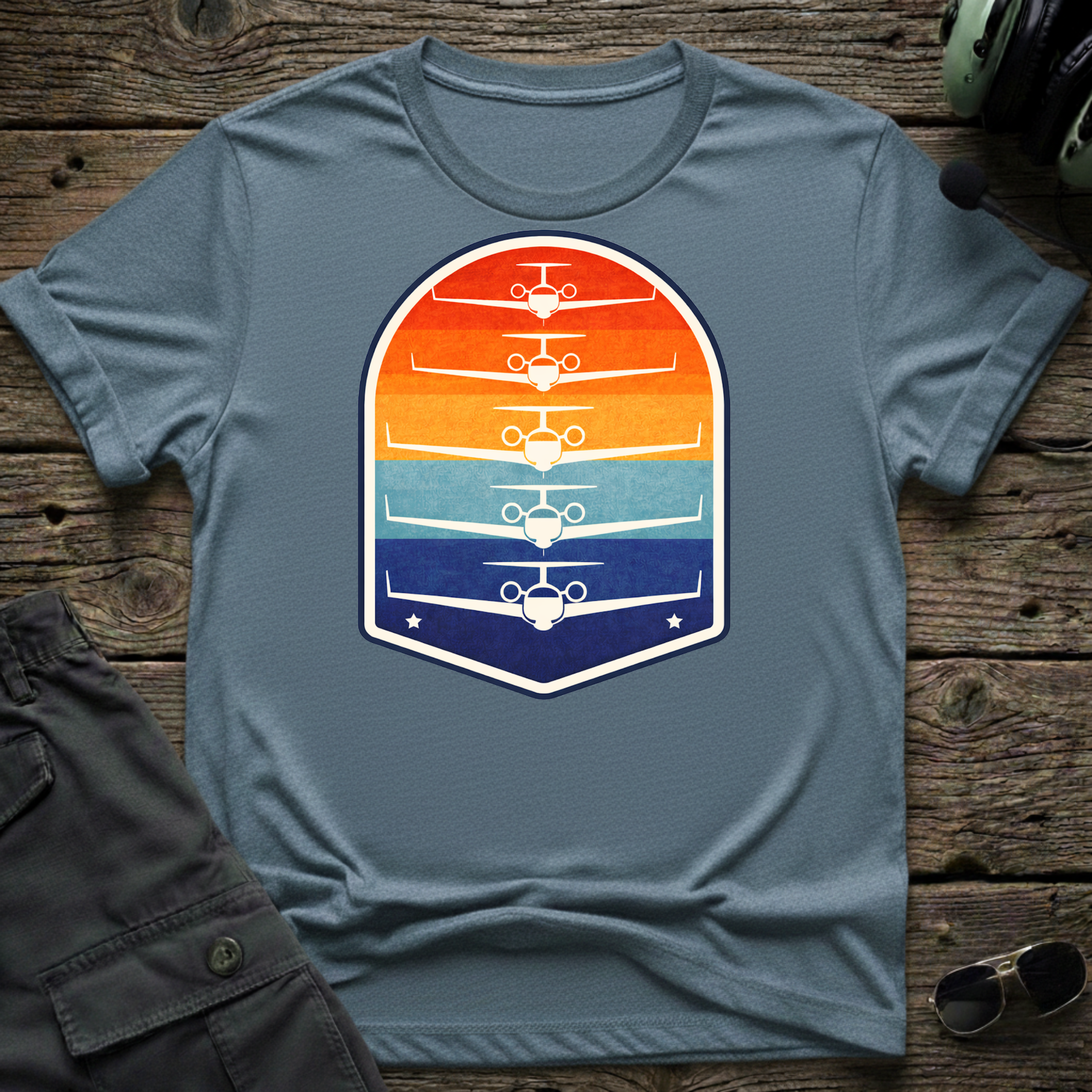 Bizjet Sunset T-shirt — aviation apparel