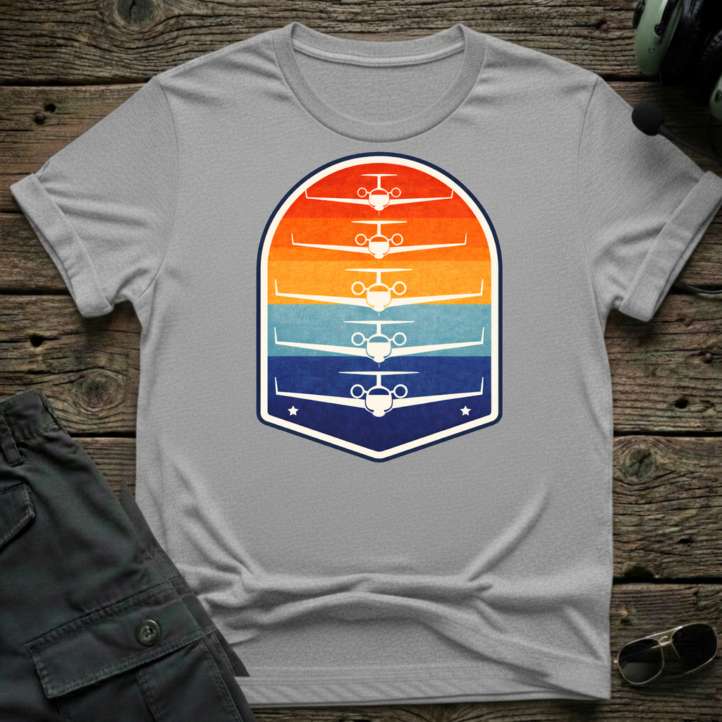 Bizjet Sunset T-shirt — aviation apparel