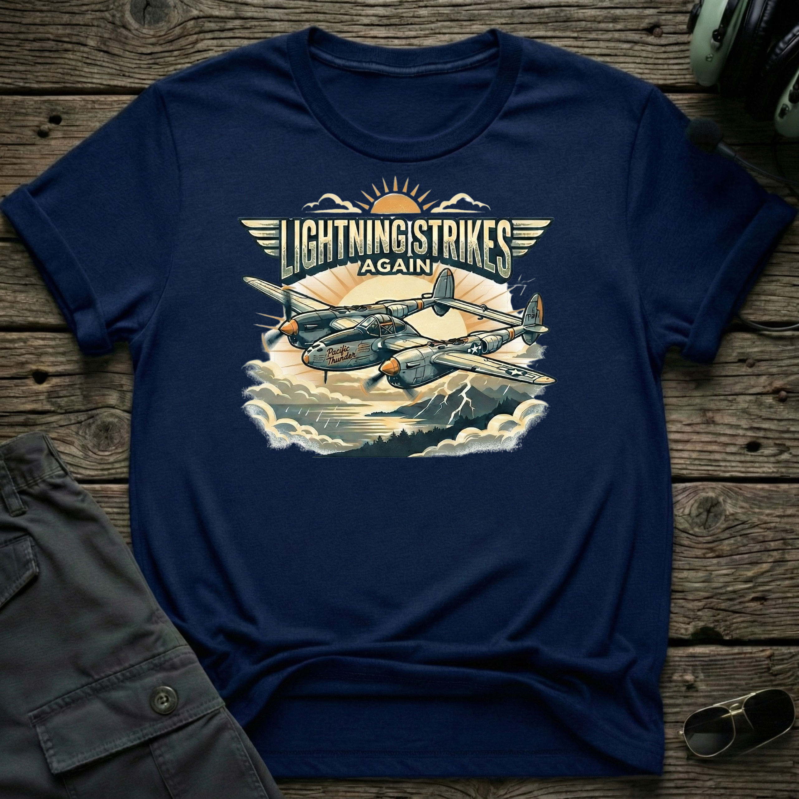 Lightning Strikes - Cleared4Tees premium aviation apparel