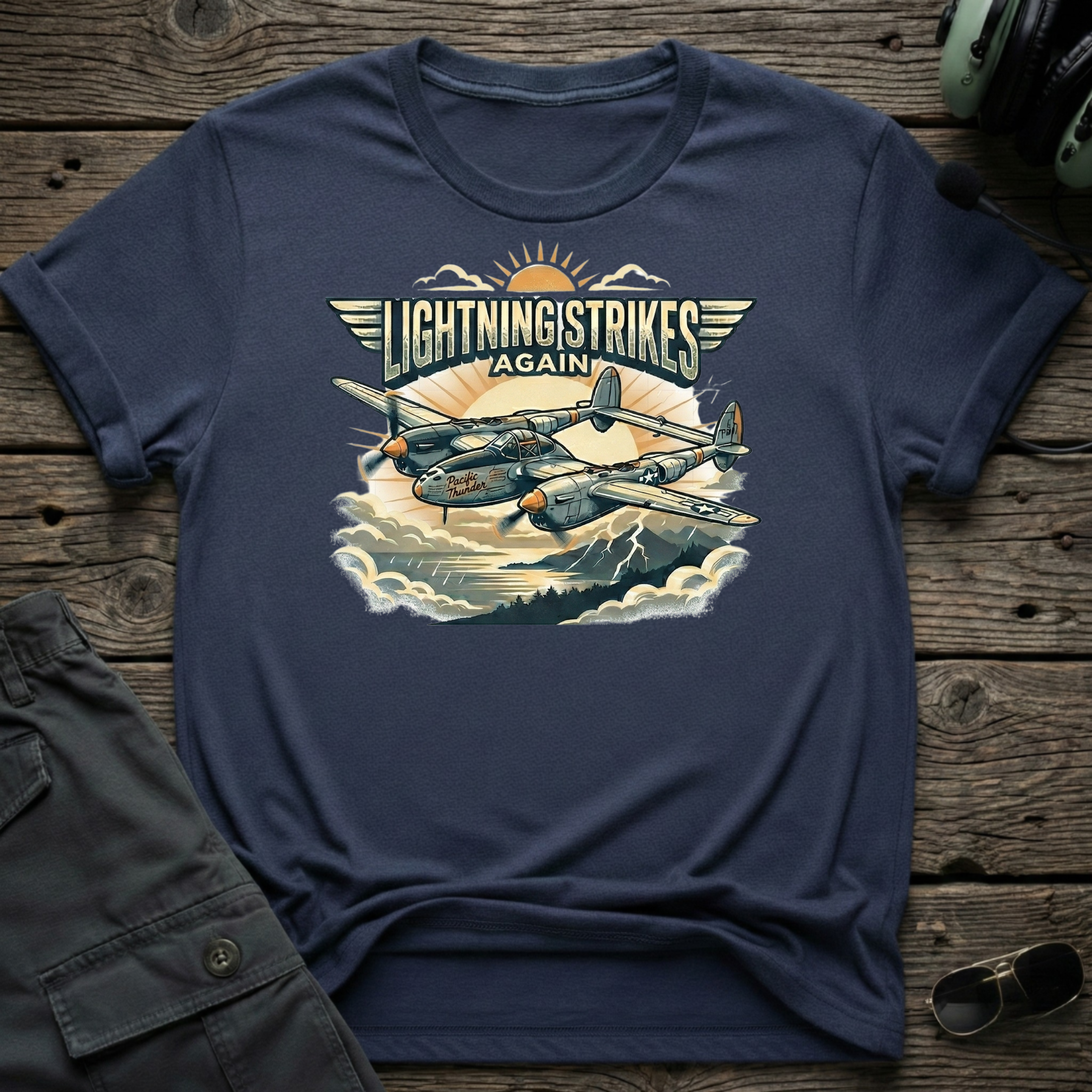 Lightning Strikes T-shirt — aviation t-shirt