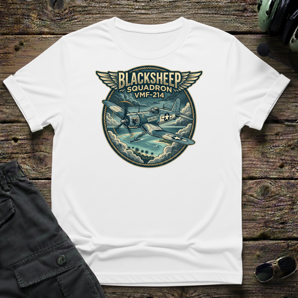 VMF-214 Black Sheep Squadron t-shirt - unisex WWII aviation tee for military history enthusiasts