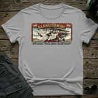 Barnstorming lifestyle shot - Gildan 64000 ring-spun cotton aviation shirt