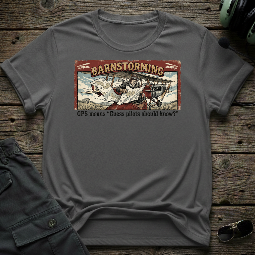 Barnstorming front view - premium aviation tee for pilots