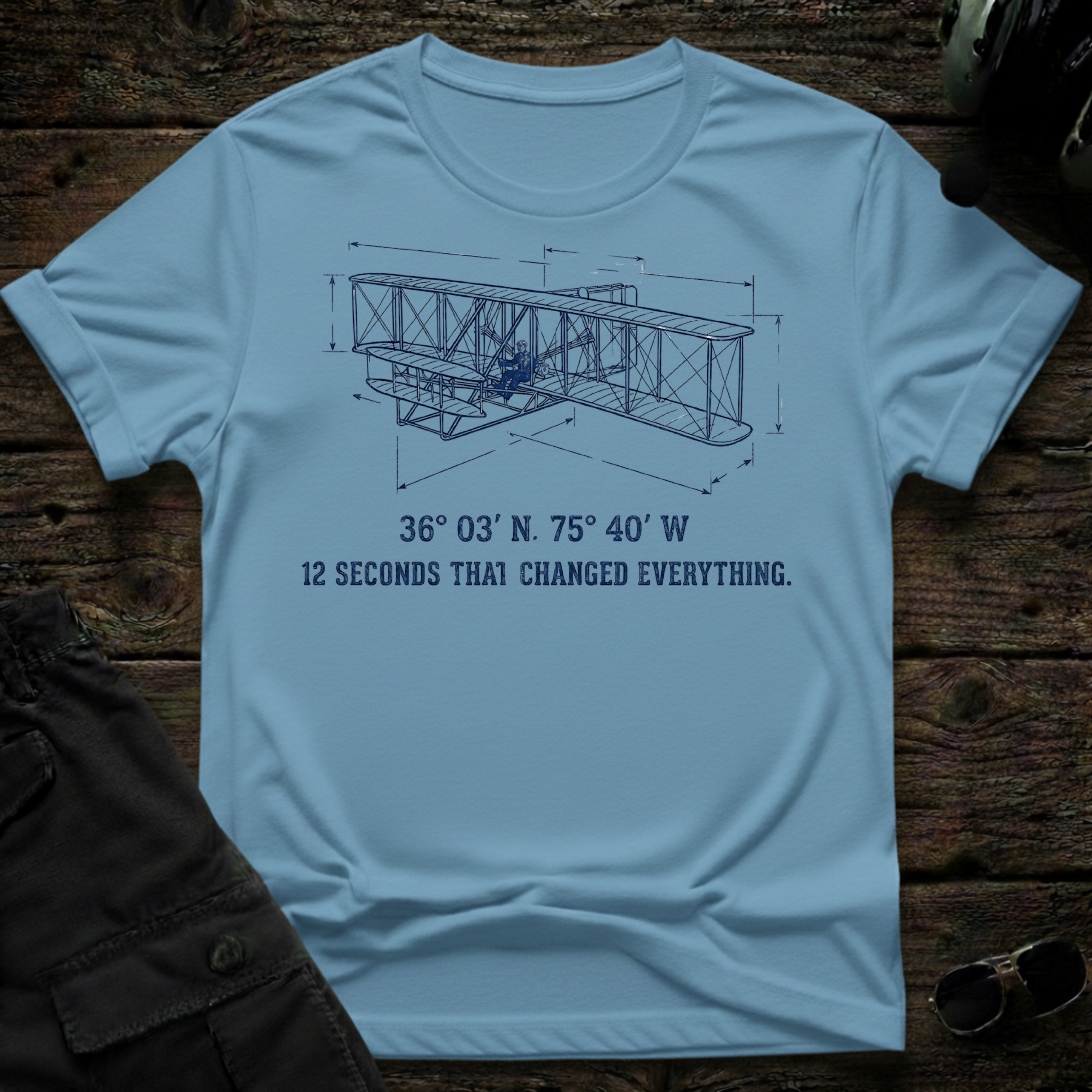12 Seconds of History T-shirt — aviation apparel