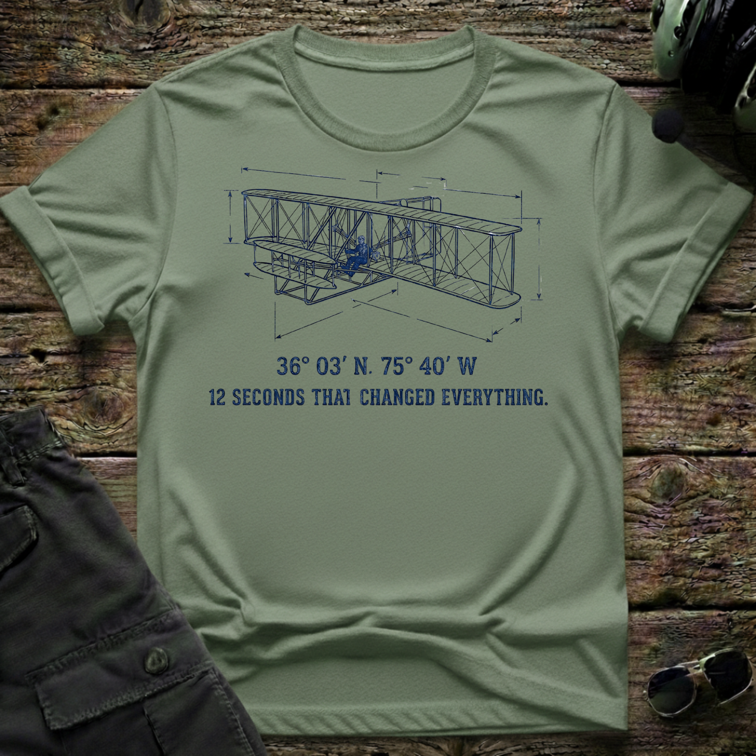 12 Seconds of History T-shirt — aviation apparel