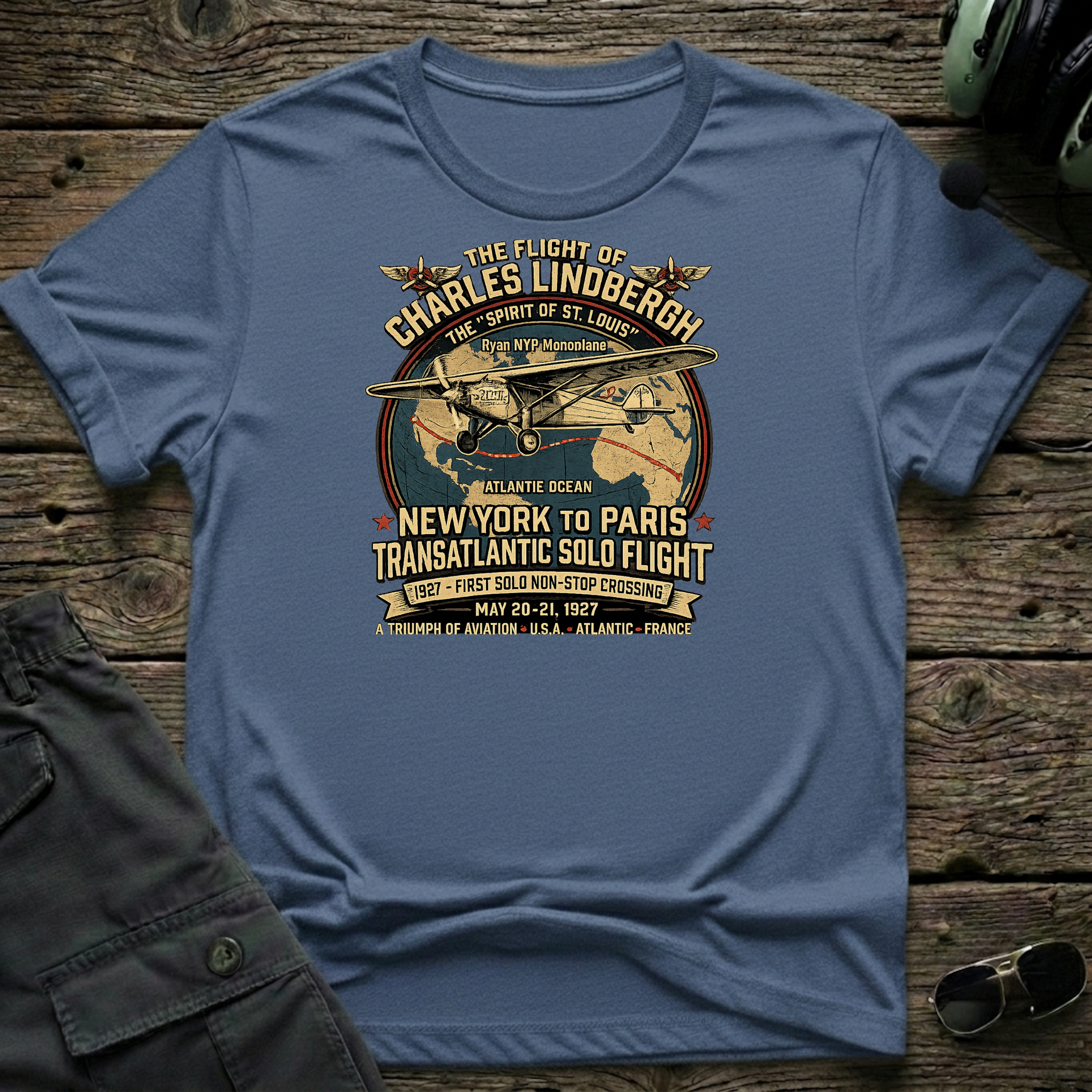 Lindberg NY-Paris T-shirt — aviation apparel