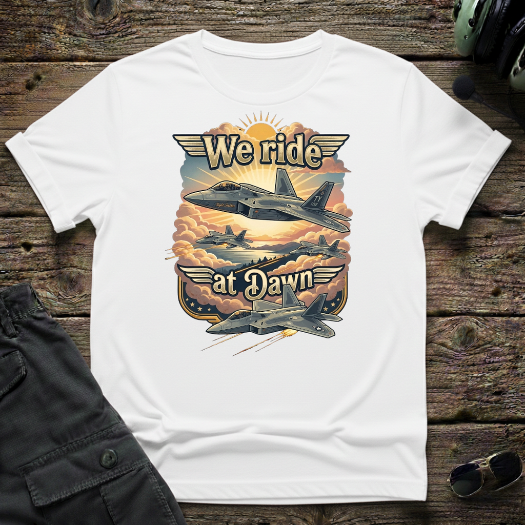 F22 Dawn unisex t-shirt - perfect gift for aviation lovers