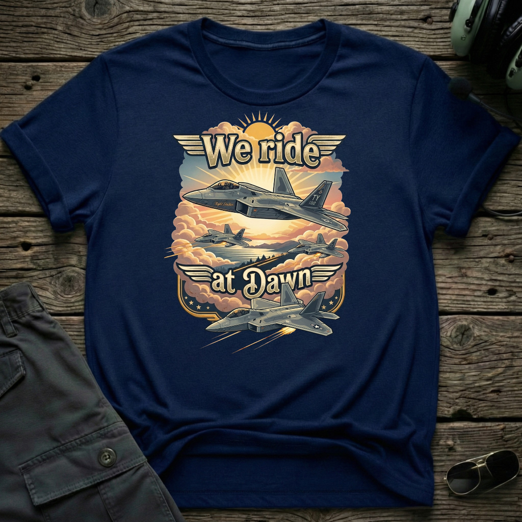 F22 Dawn T-shirt — aviation t-shirt