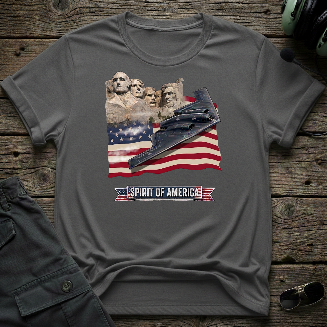 Spirit of America front view - premium aviation tee for pilots