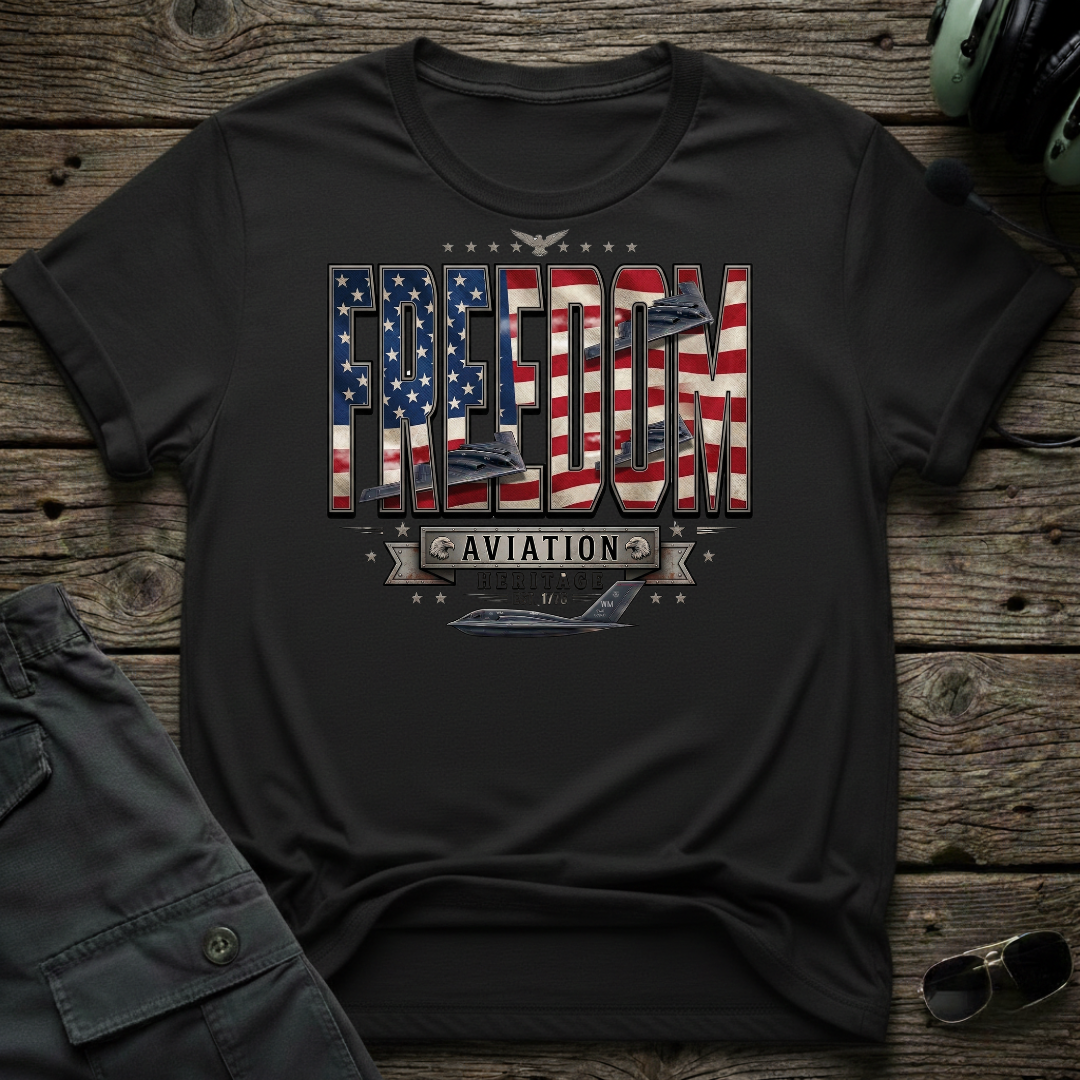 Cleared4Tees Freedom Flag shirt - premium cotton patriotic aviation tee