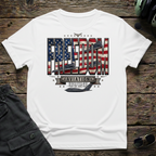 Freedom Flag pilot shirt front view - patriotic gift for veterans and aviation enthusiasts