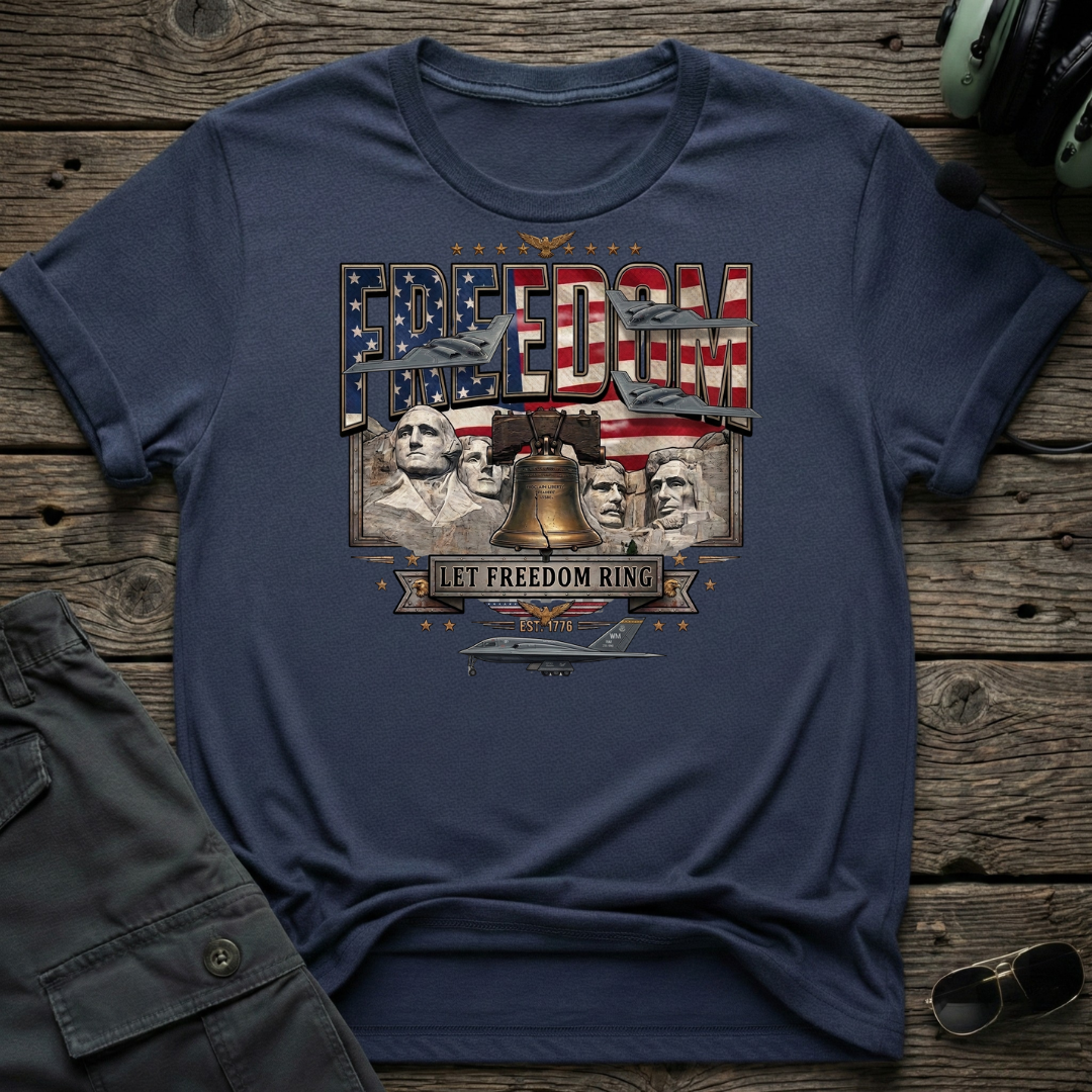 Rushmore Liberty lifestyle shot - Gildan 64000 ring-spun cotton aviation shirt