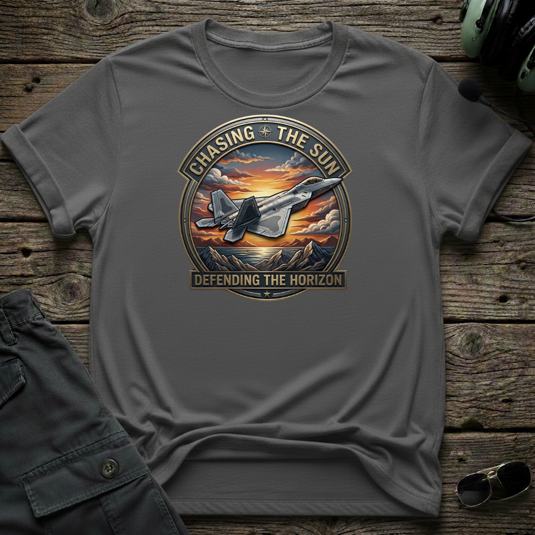 Chasing The Sun front view - premium aviation tee for pilots
