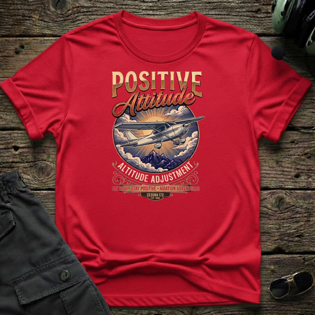C172 Attitude pilot shirt front view - flight training gift for Cessna pilots