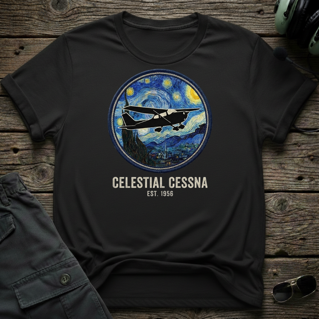 Celestial Cessna - Cleared4Tees premium aviation apparel