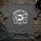 Chasing Sun front view - premium aviation tee for pilots