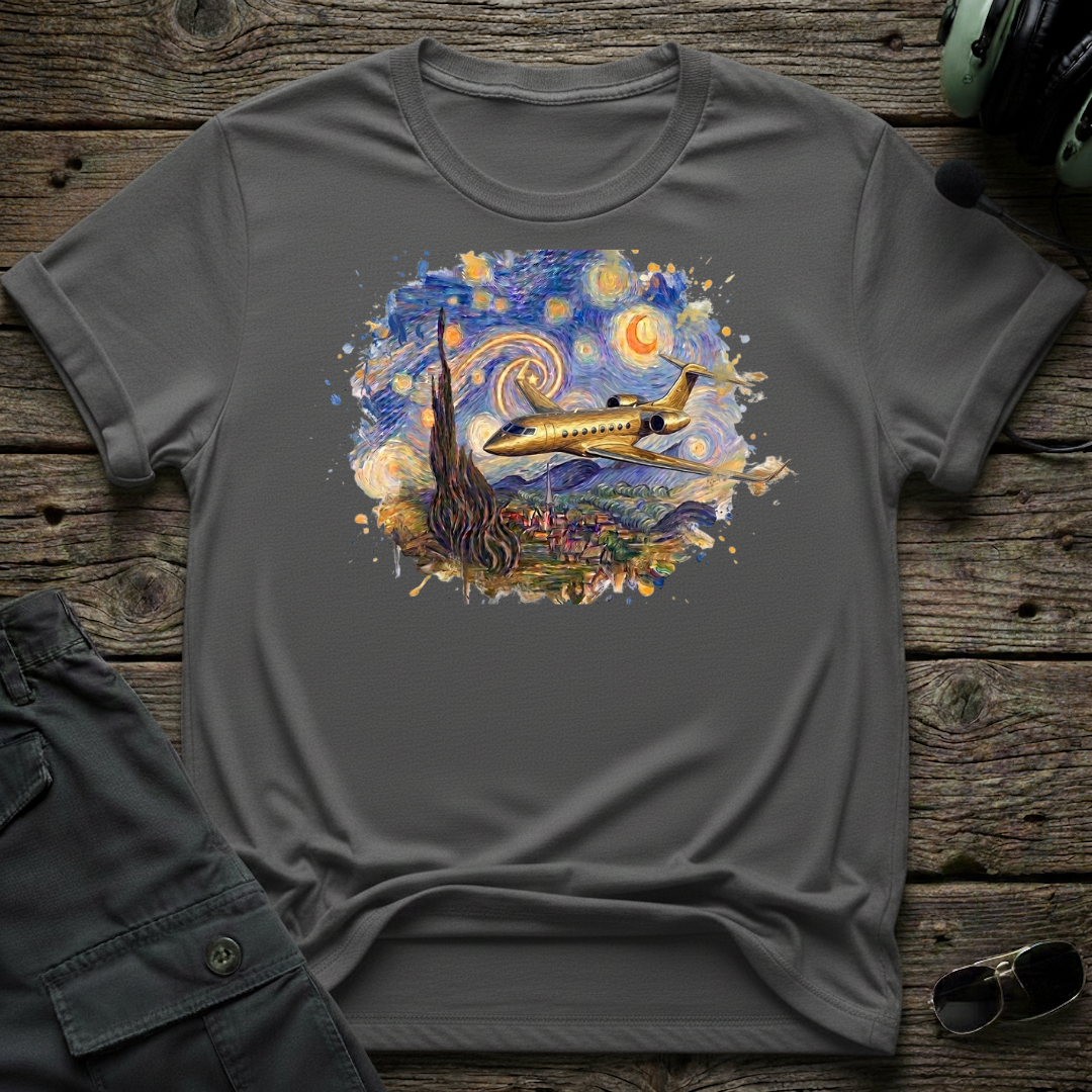 Starry G front view - premium aviation tee for pilots
